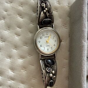 Navajo black onyx watch